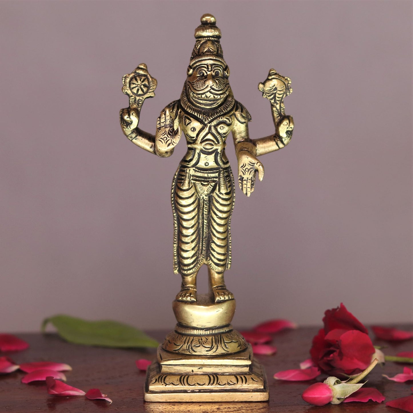 Lord Vishnu Dash Avtaar brass statues 6"