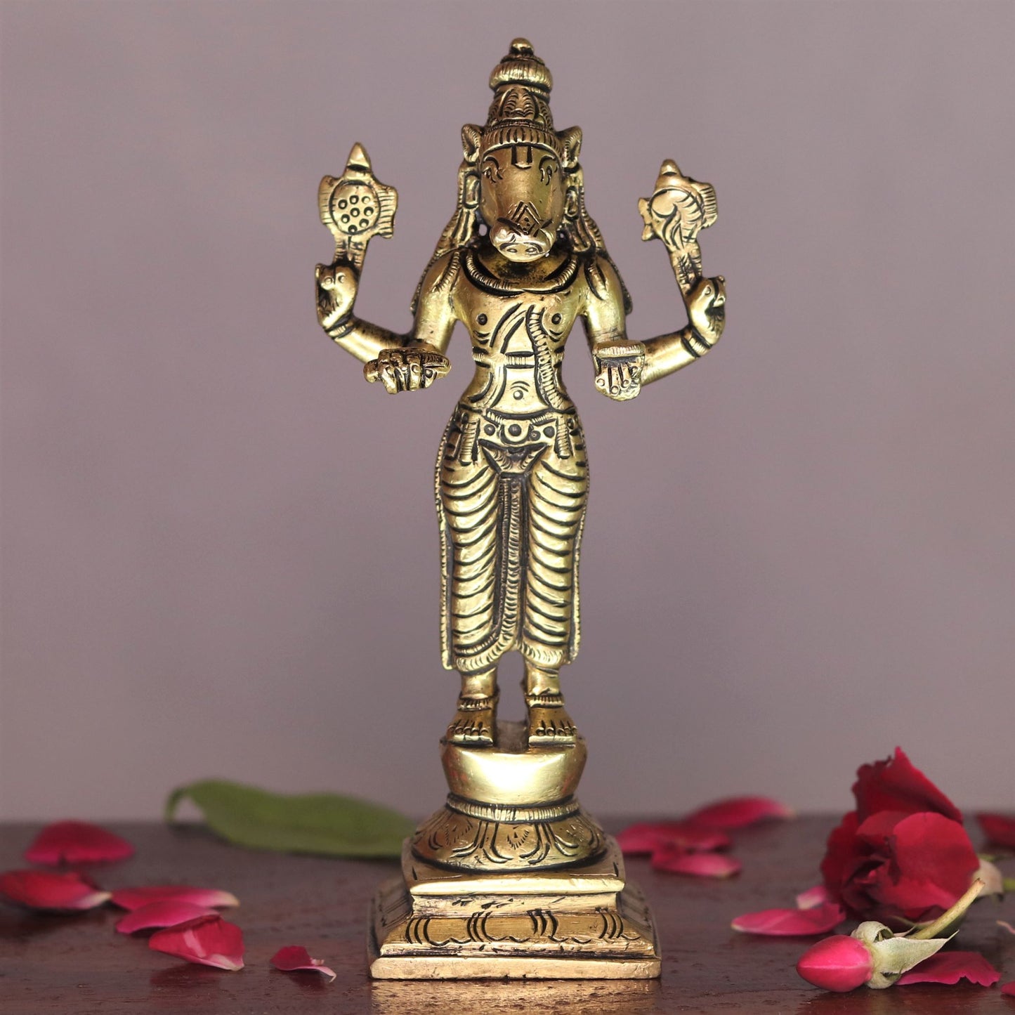 Lord Vishnu Dash Avtaar brass statues 6"