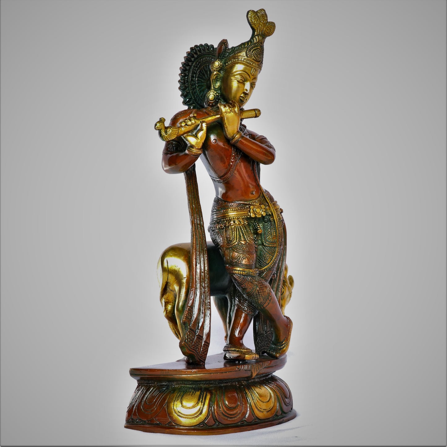 Brass Krishna Statue 14"