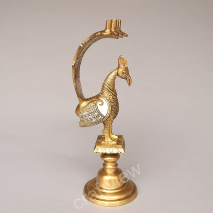Decorative Brass Peacock Incense Burner