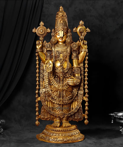 47" Brass Tirupati Balaji Venkateshwara Statue