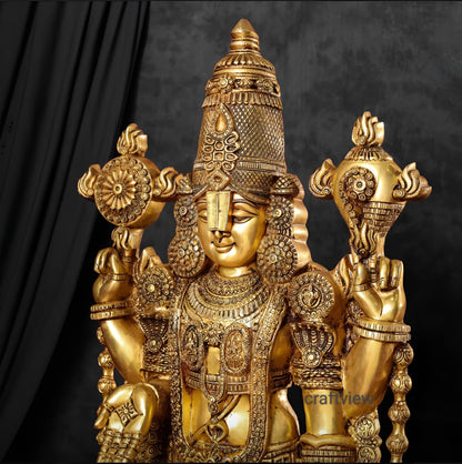 47" Brass Tirupati Balaji Venkateshwara Statue