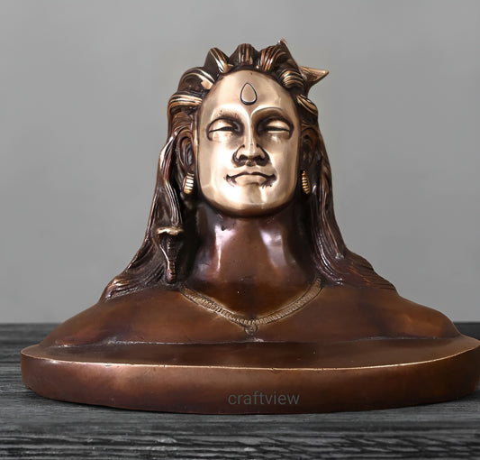 Brass Aadiyogi Shiva Statue 5"