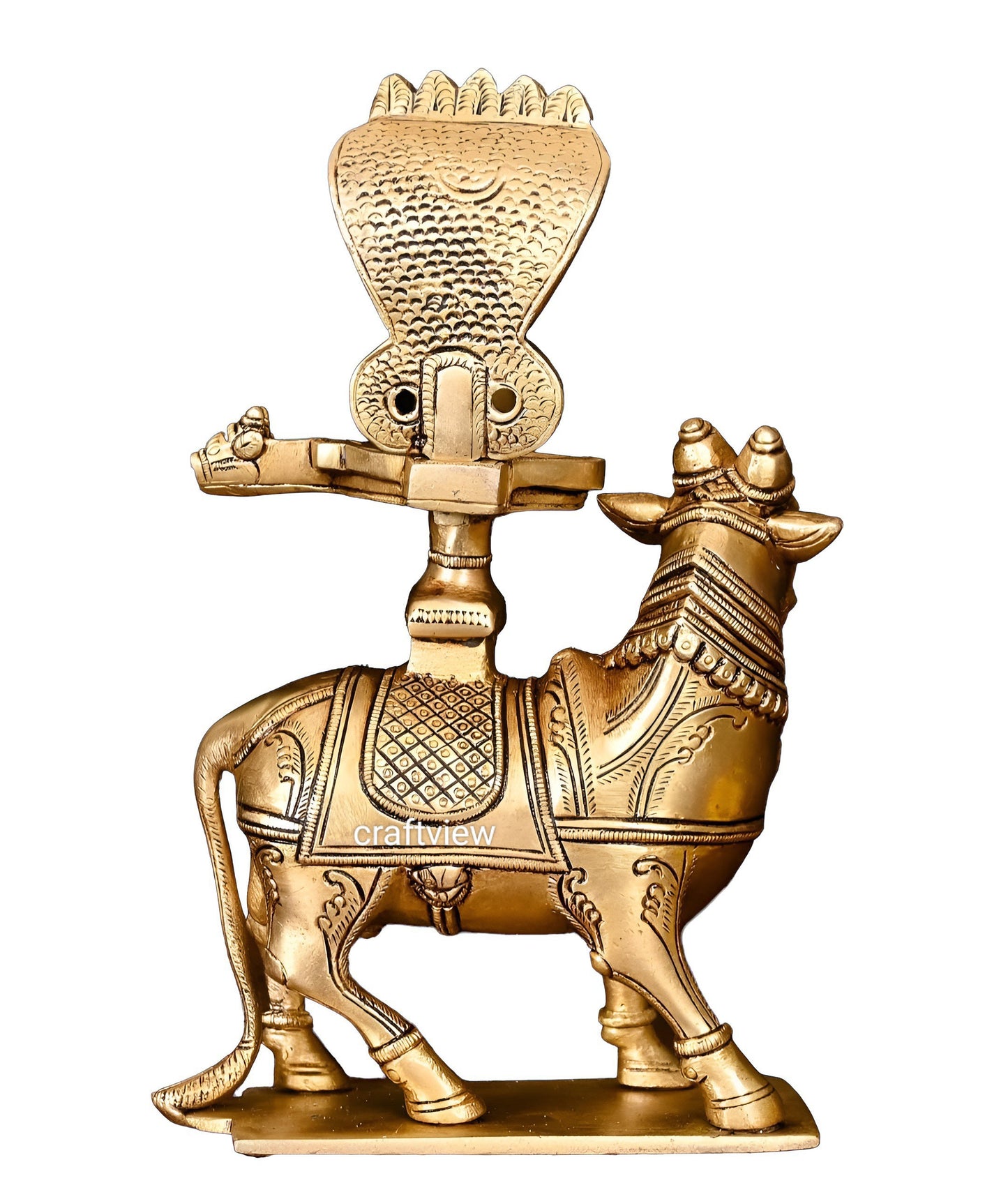 Brass Nandi for Abhisheka with Shiva Linga