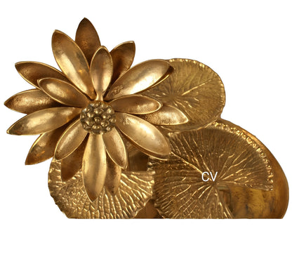 Brass Decoration Tray Lotus Leaves Figurine