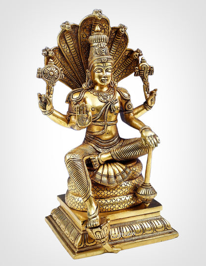 14" Vishnu Sculpture with Shesh Naag