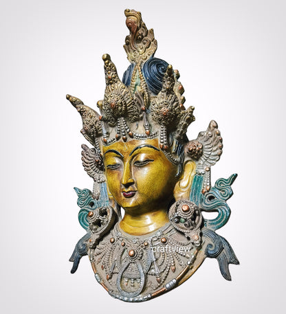 Brass Goddess Tara Mask Decor Wall Ascents