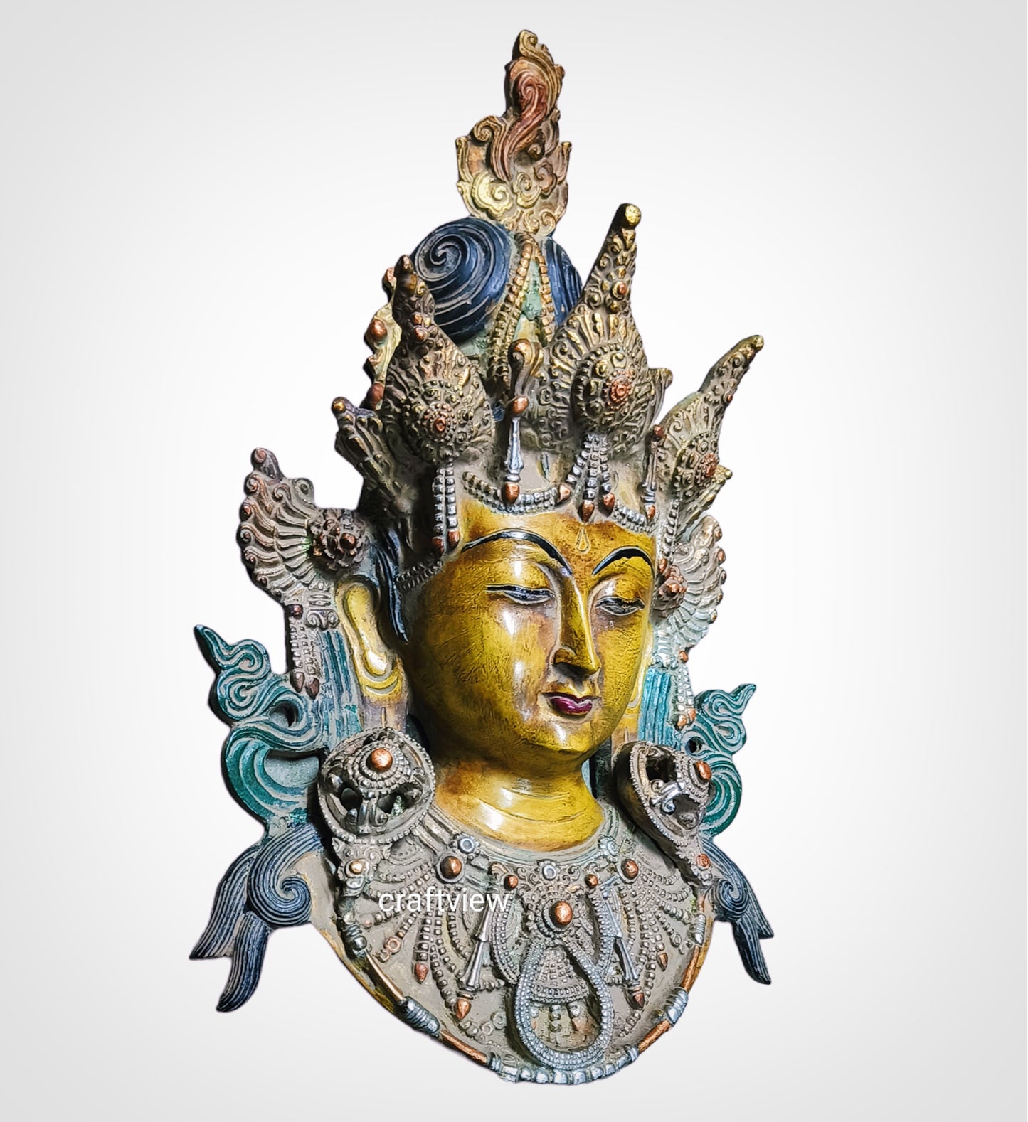 Brass Goddess Tara Mask Decor Wall Ascents