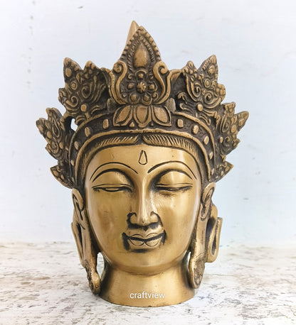 7.5" Artistic Crown King Buddha Head Decor