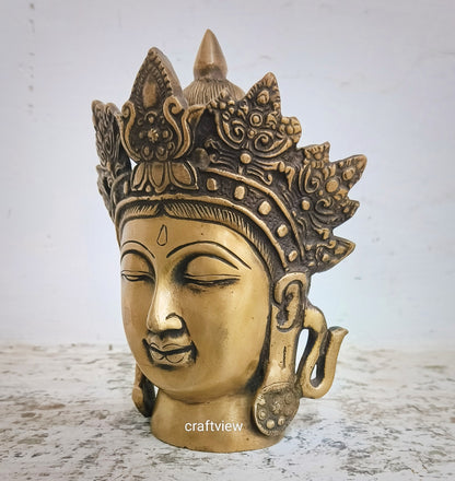 7.5" Artistic Crown King Buddha Head Decor