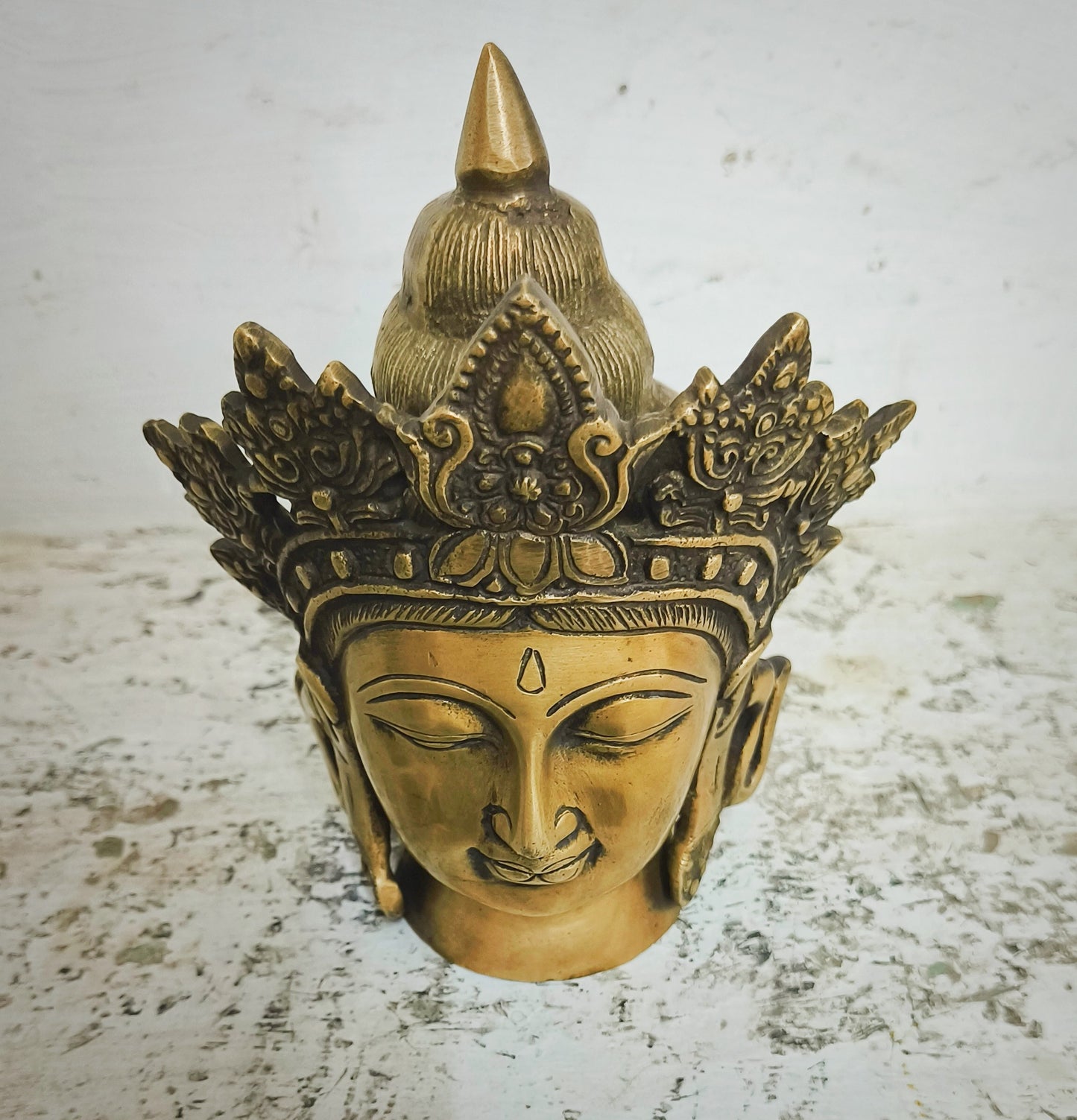 7.5" Artistic Crown King Buddha Head Decor