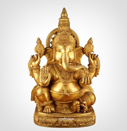 Brass Lord Ganesh Sculpture 20"