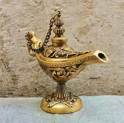 7" Aladdin Magic Lamp, Tumbled Gold