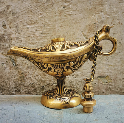 7" Aladdin Magic Lamp, Tumbled Gold