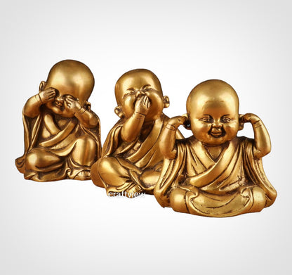 Decorative Laughing Baby Buddha 3, Peace Set 5"