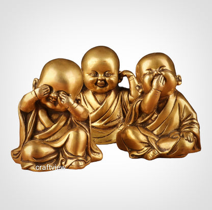 Decorative Laughing Baby Buddha 3, Peace Set 5"