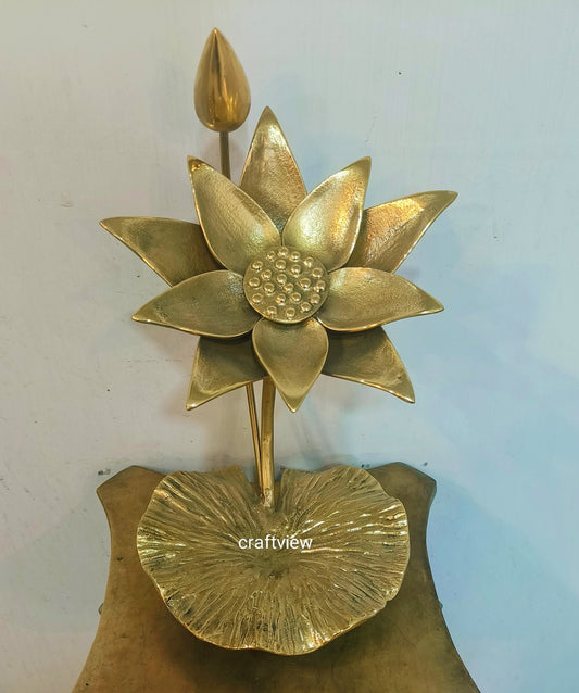 Brass Decoration Tray Lotus Leaves Figurine