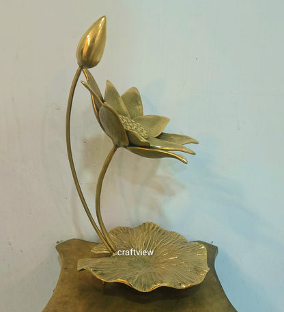 Brass Decoration Tray Lotus Leaves Figurine