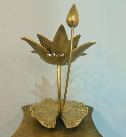 Brass Decoration Tray Lotus Leaves Figurine