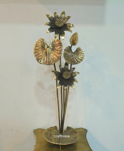 Brass Decoration Lotus Leaves Figurine