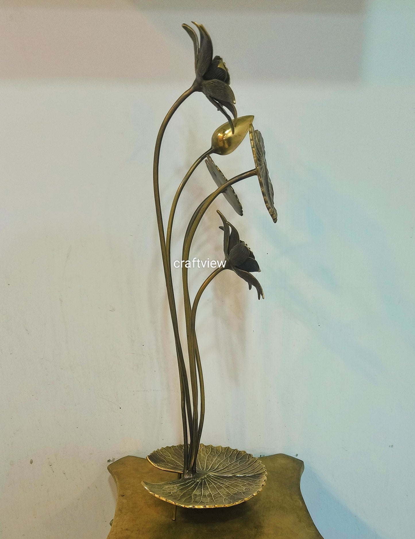 Brass Decoration Lotus Leaves Figurine