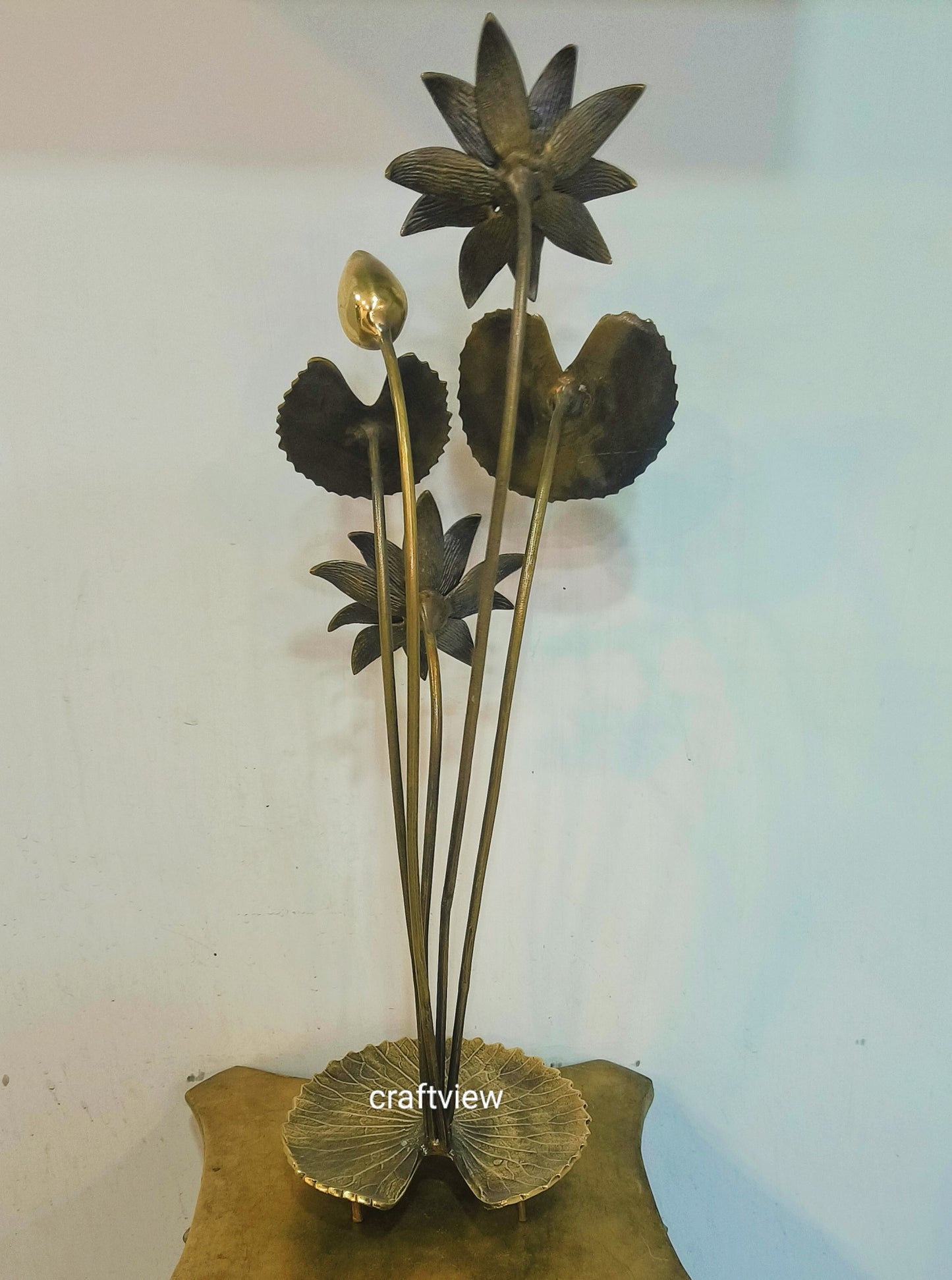 Brass Decoration Lotus Leaves Figurine