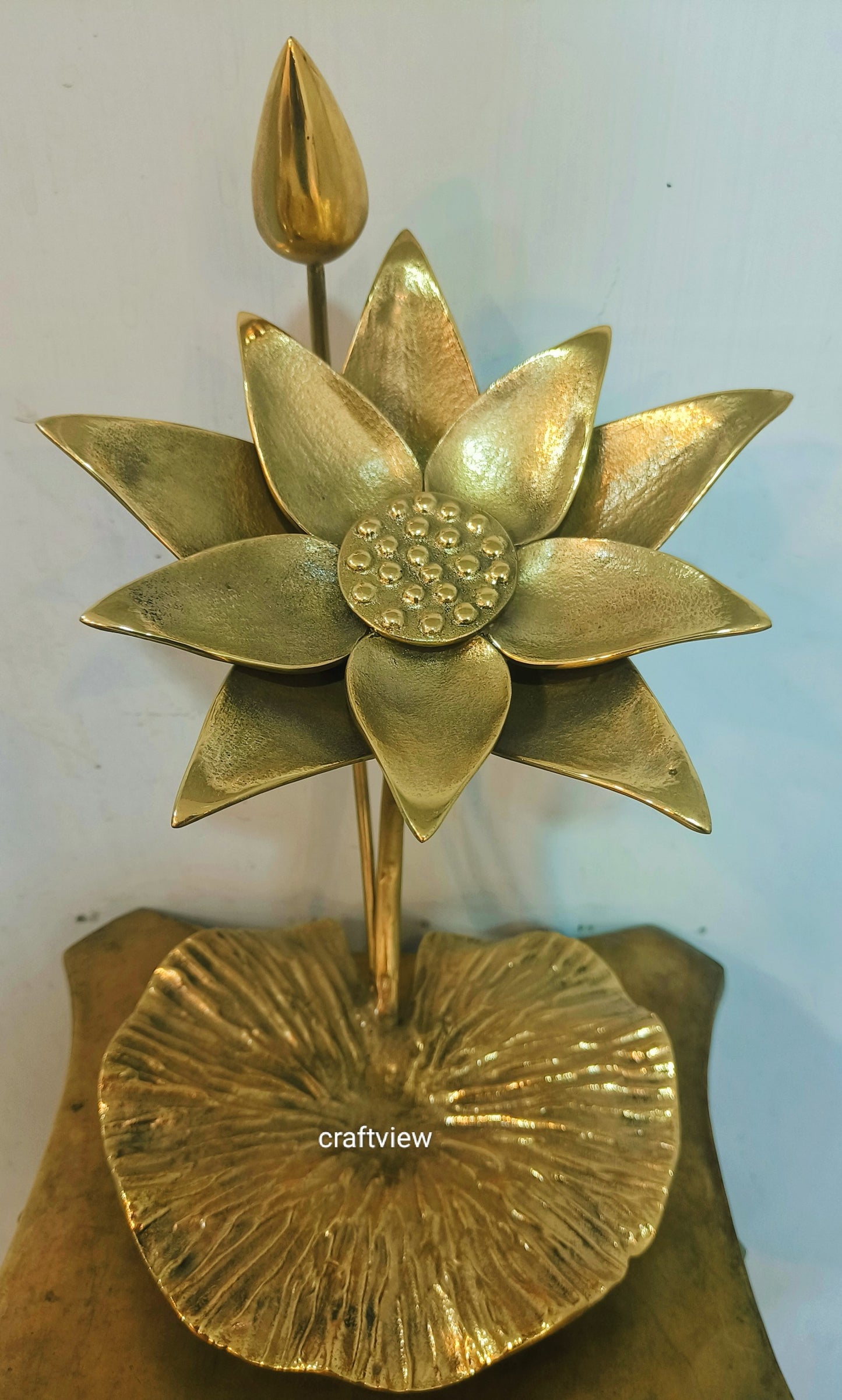 Brass Decoration Tray Lotus Leaves Figurine