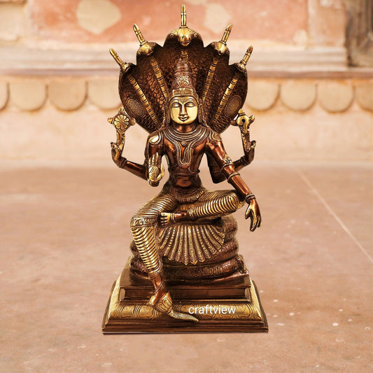 Vishnu Sculpture with Shesh Naag 16"