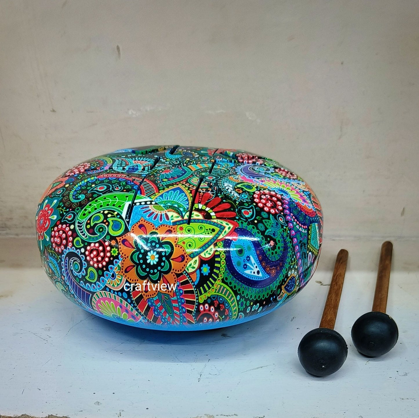 Tongue Drum Pan with Engraved Multicolor