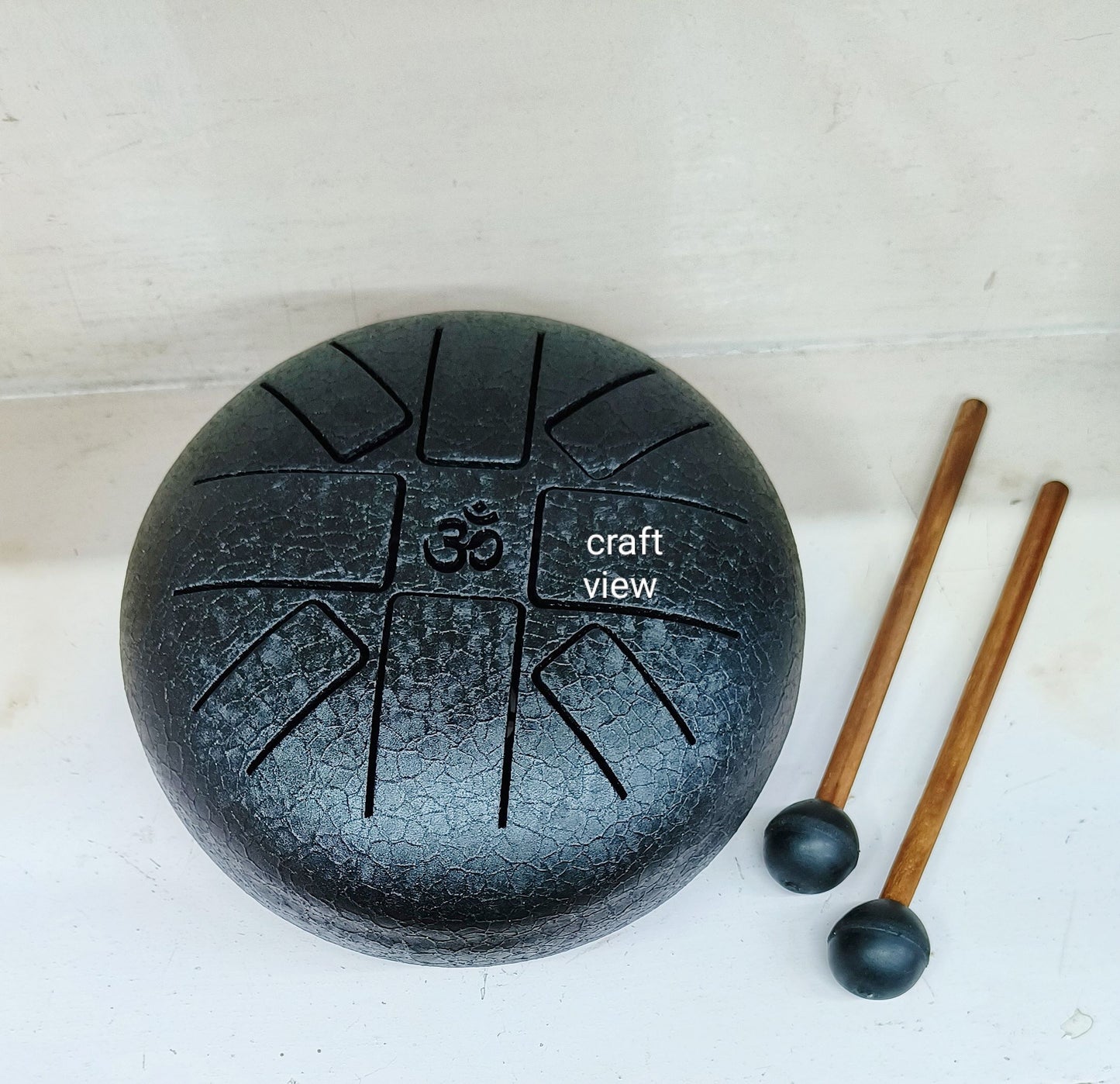 Tongue Drum Pan with Engraved In Oxidized Black Finish