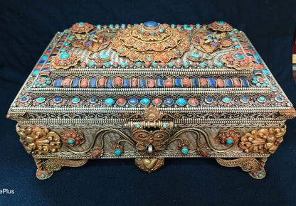 6" Vintage Tibetan Jewelry box Container Hand Made