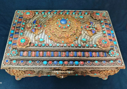 6" Vintage Tibetan Jewelry box Container Hand Made