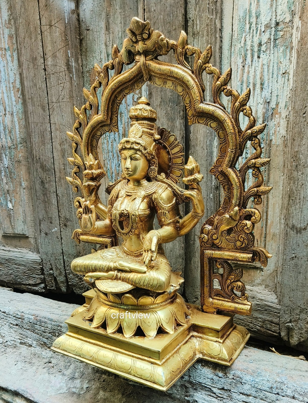 Brass Lakshmi Statue 15.5"