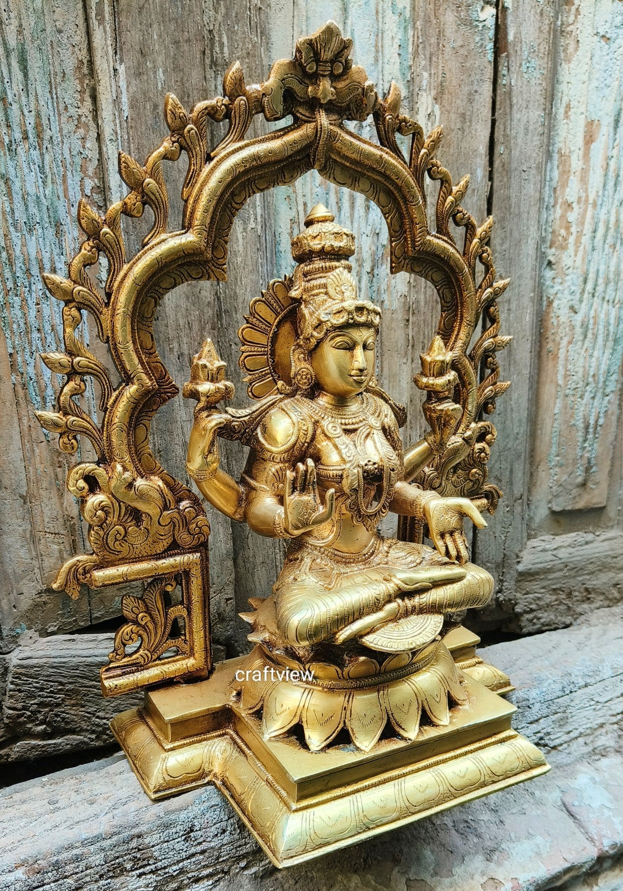 Brass Lakshmi Statue 15.5"