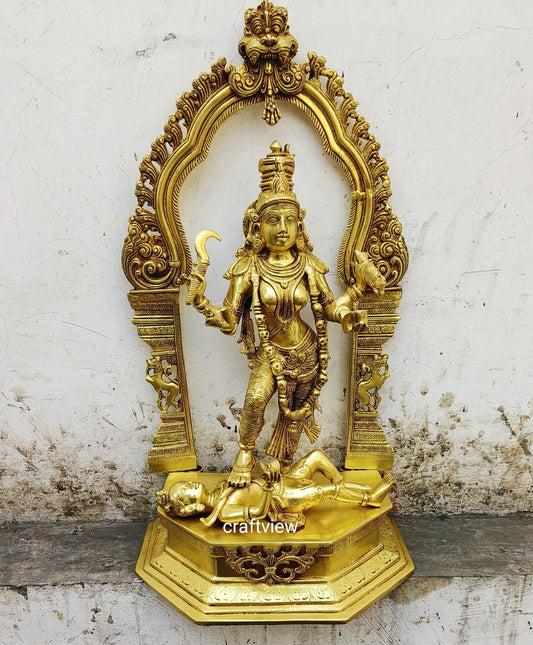 22" Superfine Brass Goddess Kali with Kirtimukha