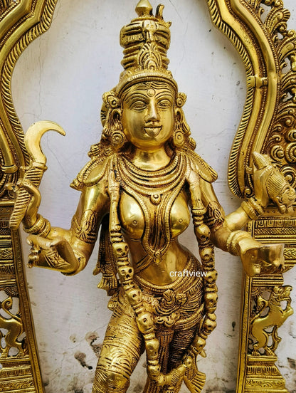 22" Superfine Brass Goddess Kali with Kirtimukha