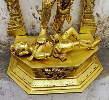 22" Superfine Brass Goddess Kali with Kirtimukha