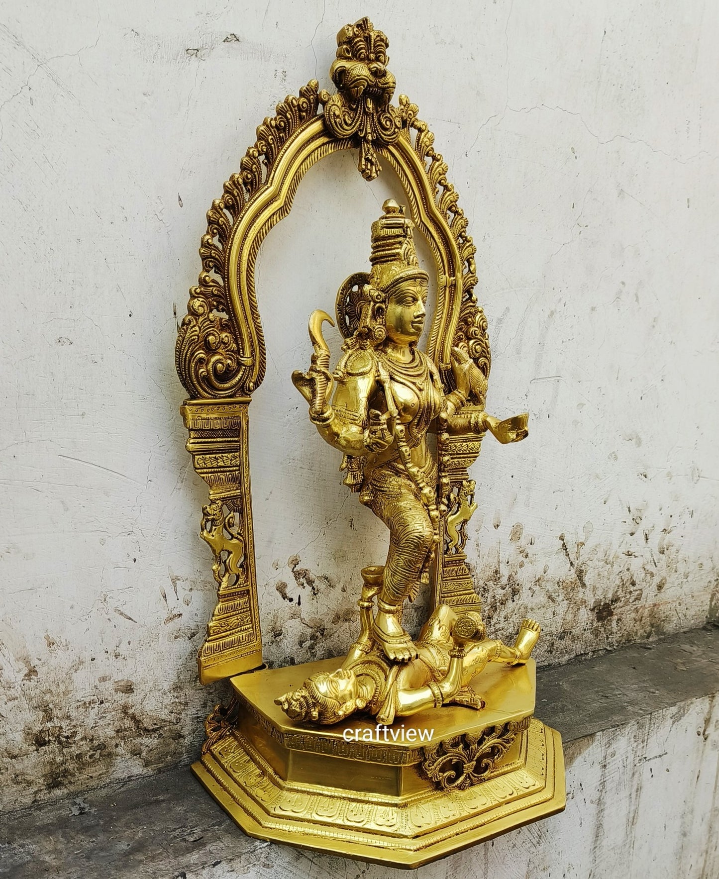 22" Superfine Brass Goddess Kali with Kirtimukha