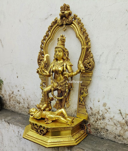 22" Superfine Brass Goddess Kali with Kirtimukha