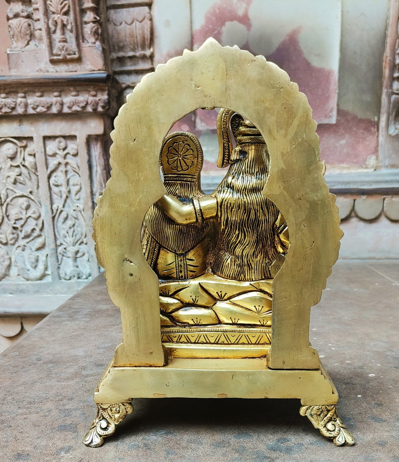 Brass Shiva Family Statue 12"