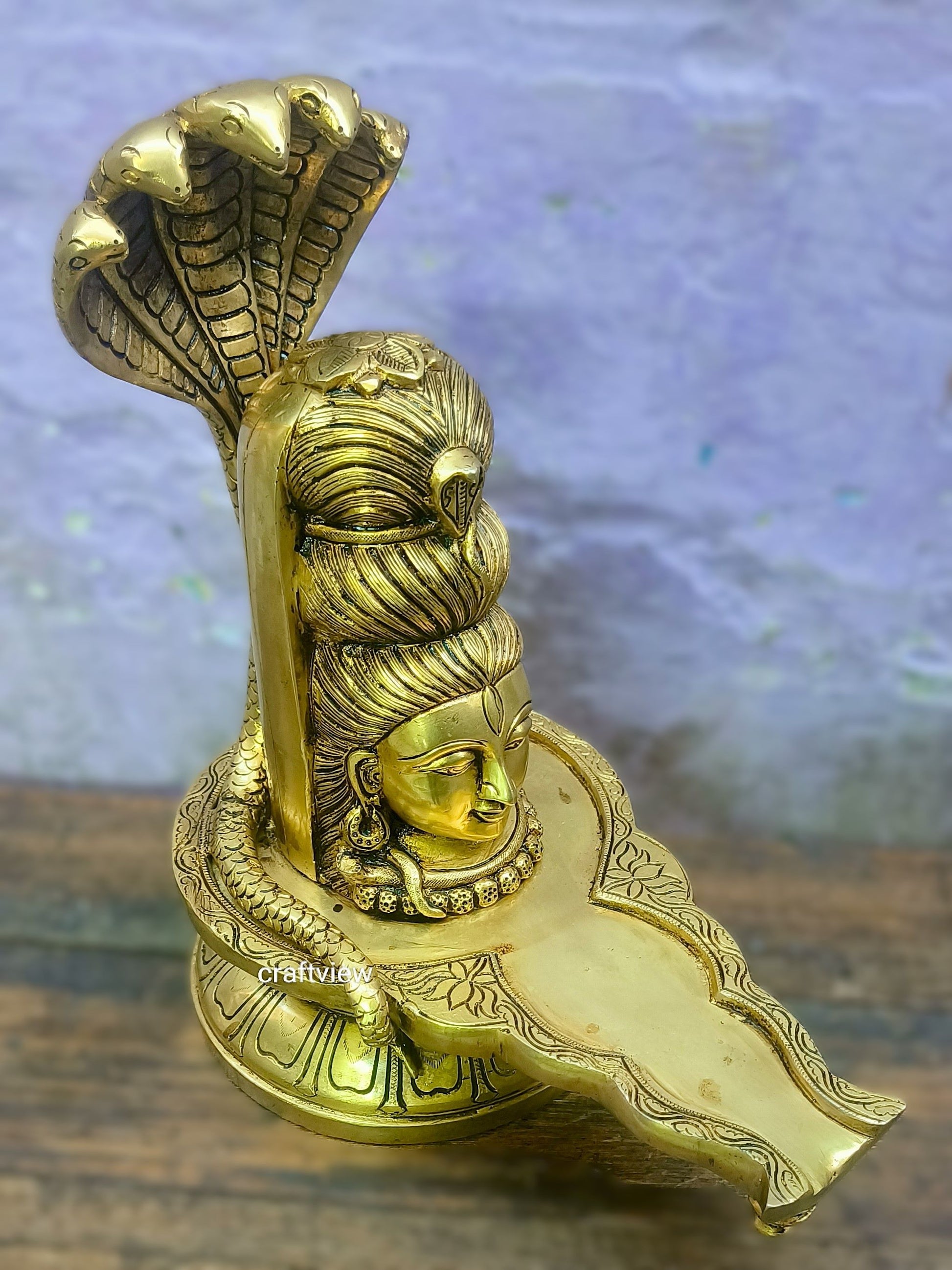 Superfine Brass Shiva lingam Idols 13" - Craftview