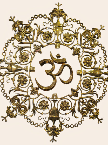 Brass Wall Decorative Om Figurine Radiate Positivity & Charm