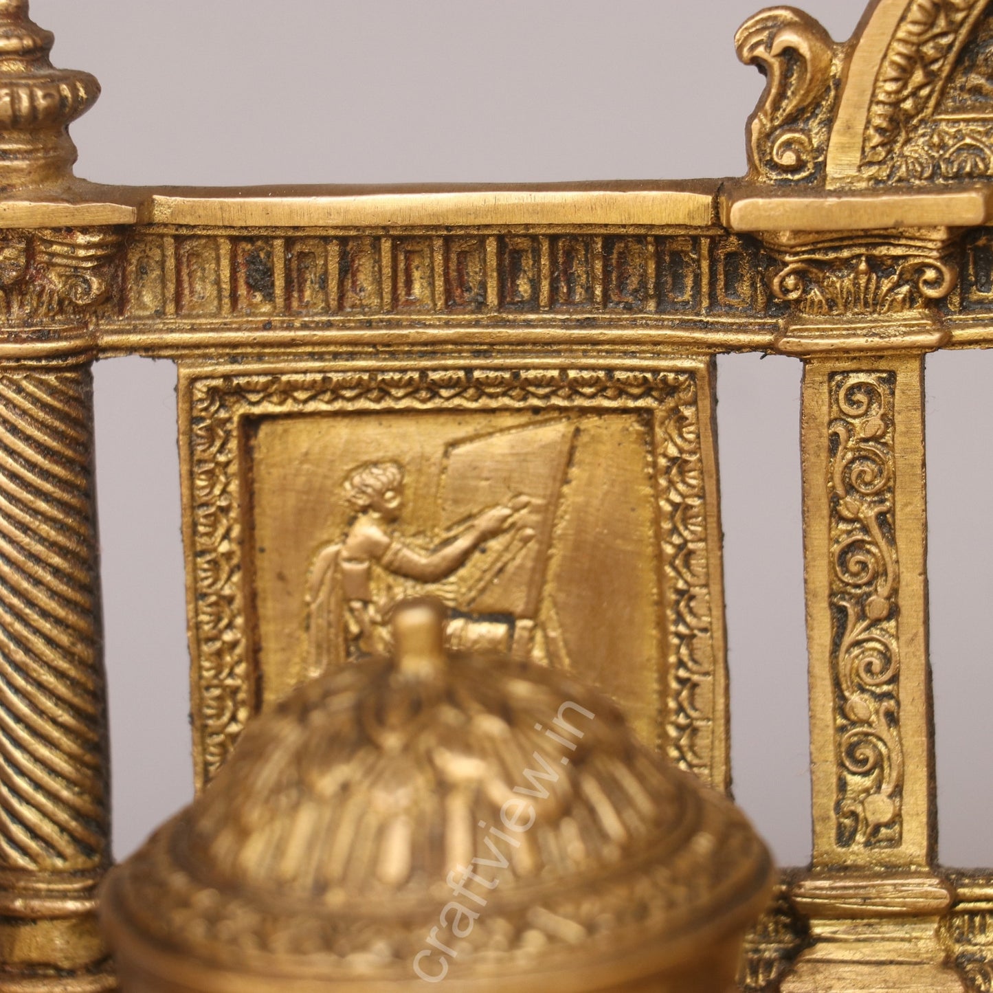 Brass Vintage Inkwell, Tabletop Decoration