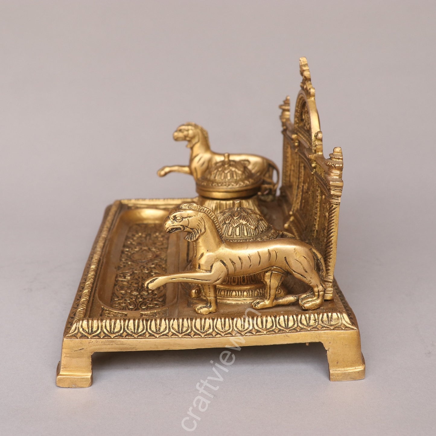 Brass Vintage Inkwell, Tabletop Decoration