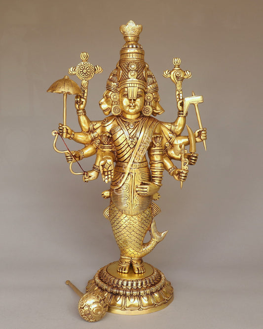 Brass Vishnu Dashavatar Idol 25"