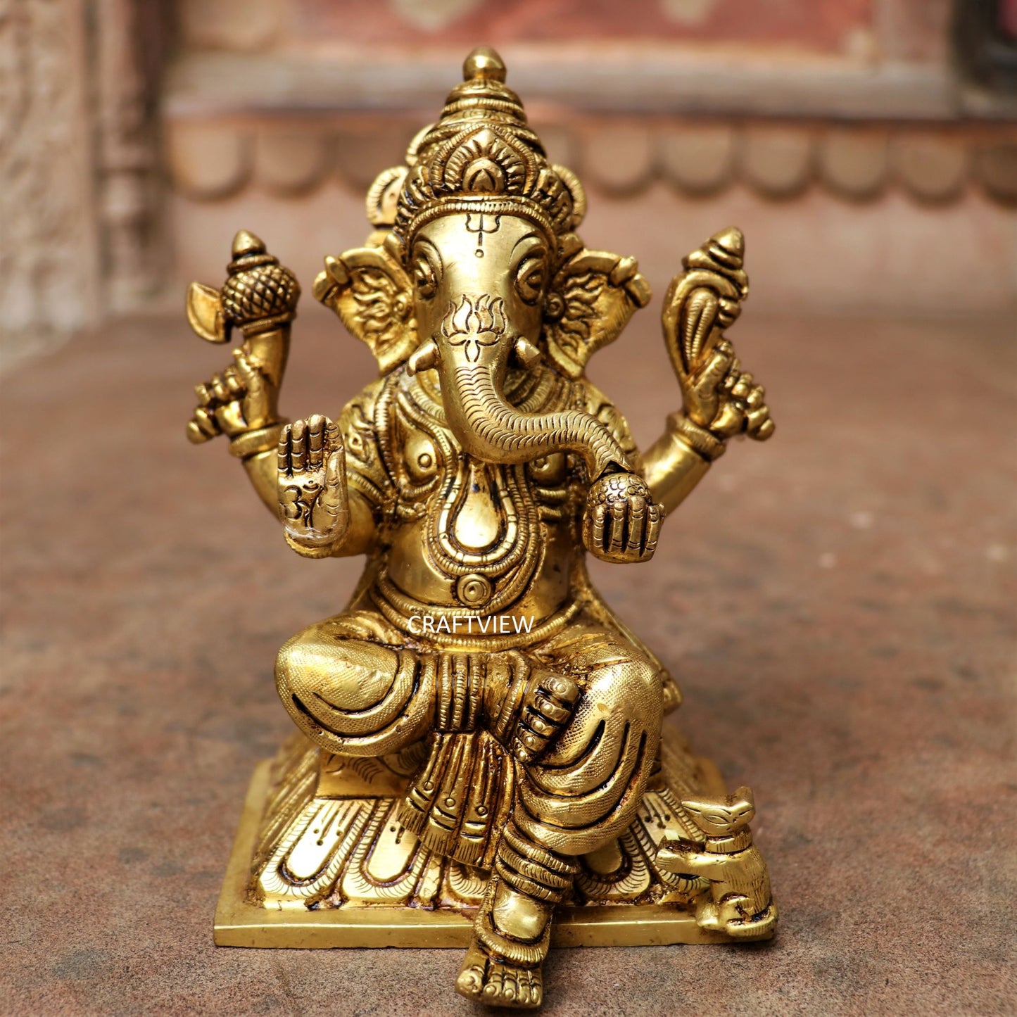 6" Brass Lord Ganesha Sculpture