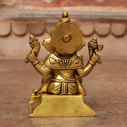 6" Brass Lord Ganesha Sculpture