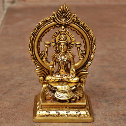 Brass Ganesha Lakshmi Statue Fine Quality 4.5"