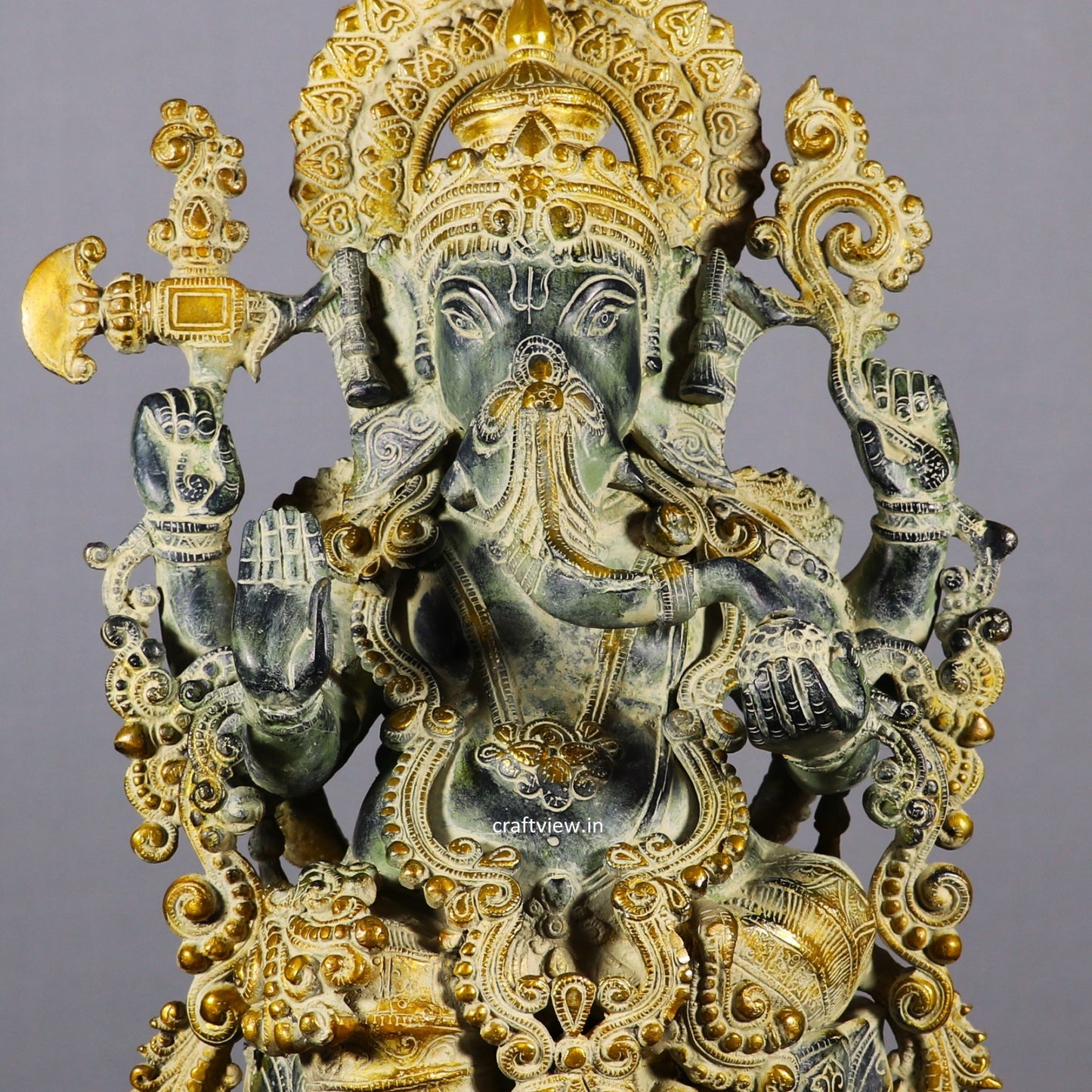 Elegant Brass Superfine Lord Ganesha Idol with Lotus