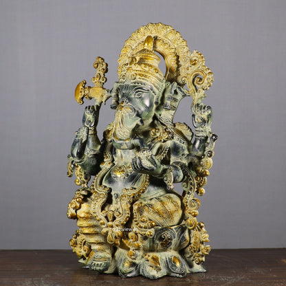 Elegant Brass Superfine Lord Ganesha Idol with Lotus